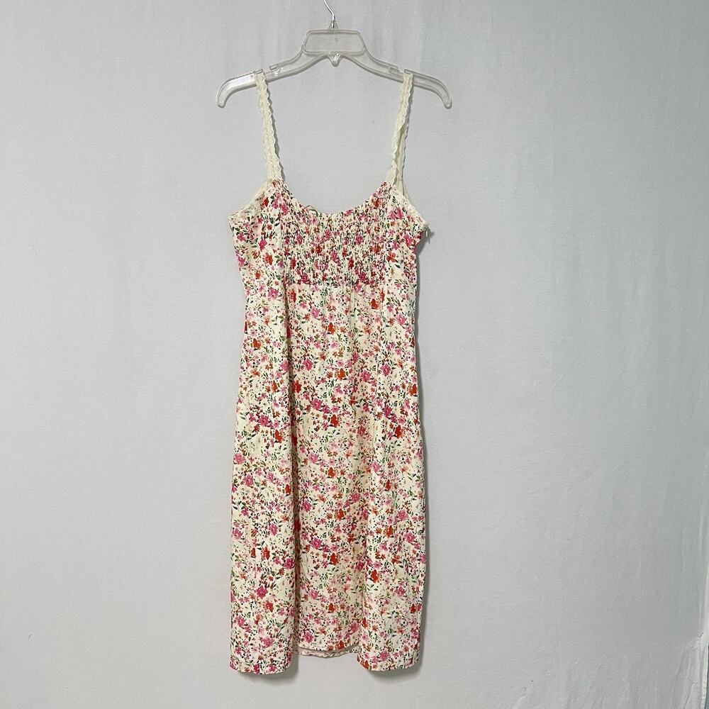 NEW Commence Midi Dress Size L Pink Floral Babydoll Milkmaid Garden Fairy Boho - Picture 7 of 13